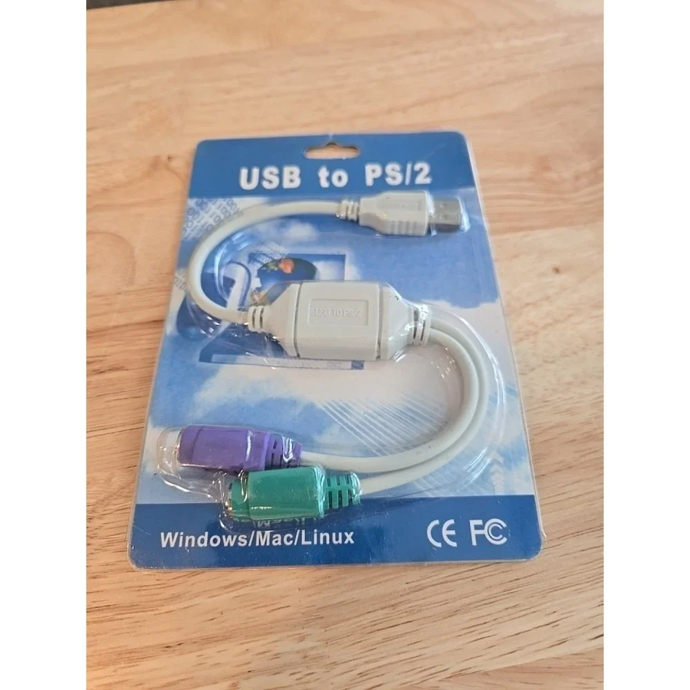 Black USB to Dual PS/2‎ Keyboard/Mouse Converter Cable Active Adapter, USB-2PS2B